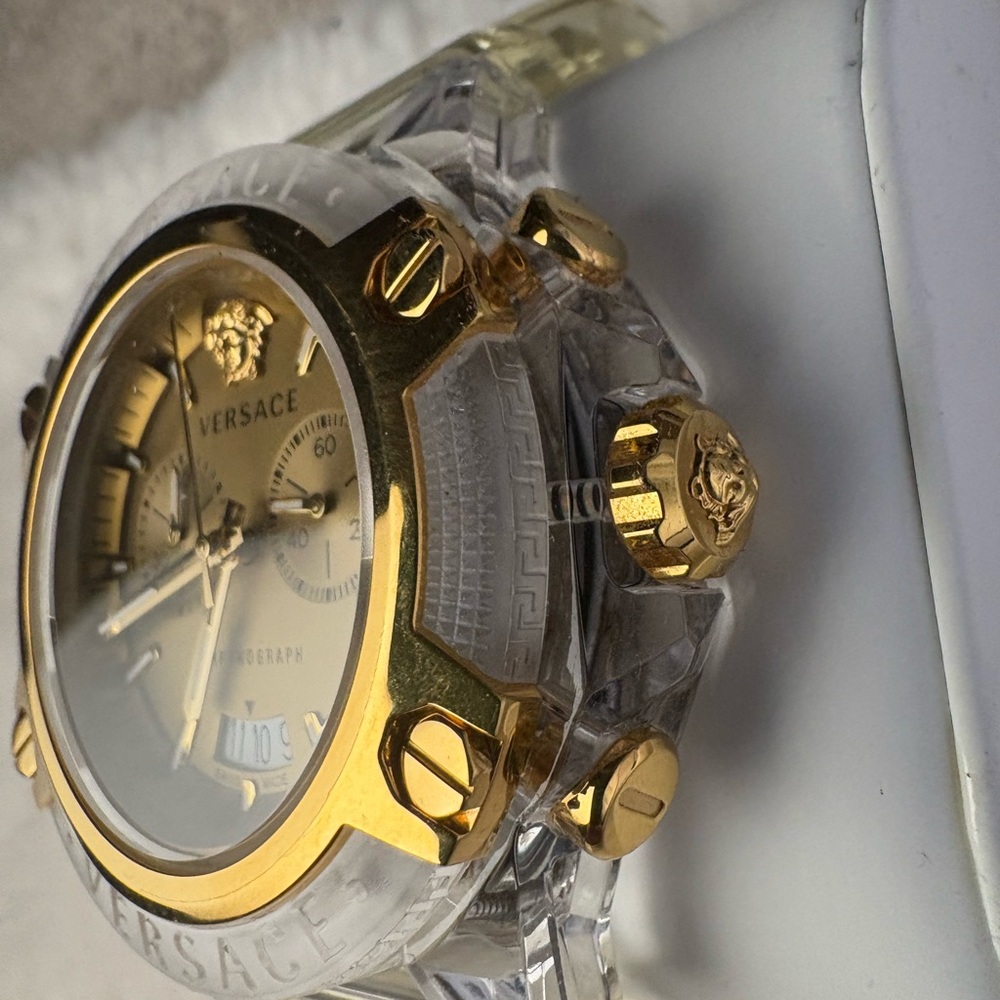 Versace Icon Active Chronograph Gold and Clear Watch
